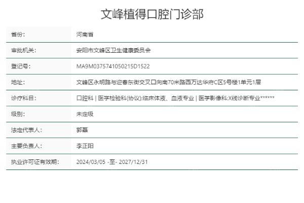 安阳文峰植得口腔门诊部