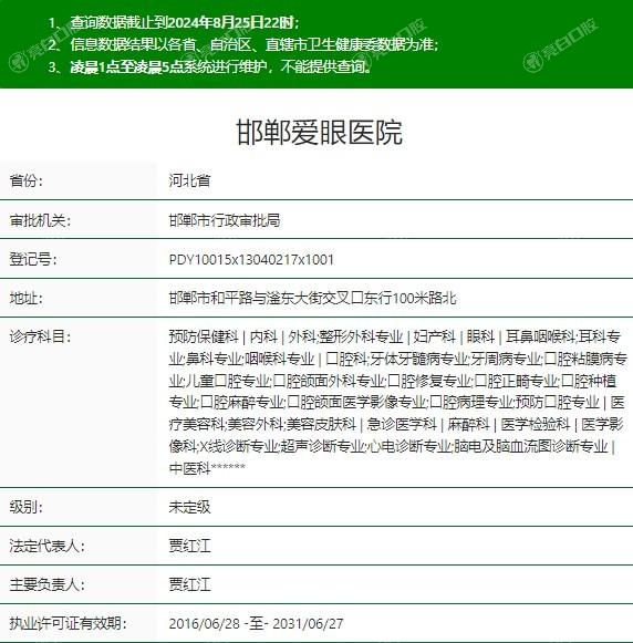 邯郸爱眼眼科医院地址在哪里？位于丛台区是正规连锁眼科实力强规模大