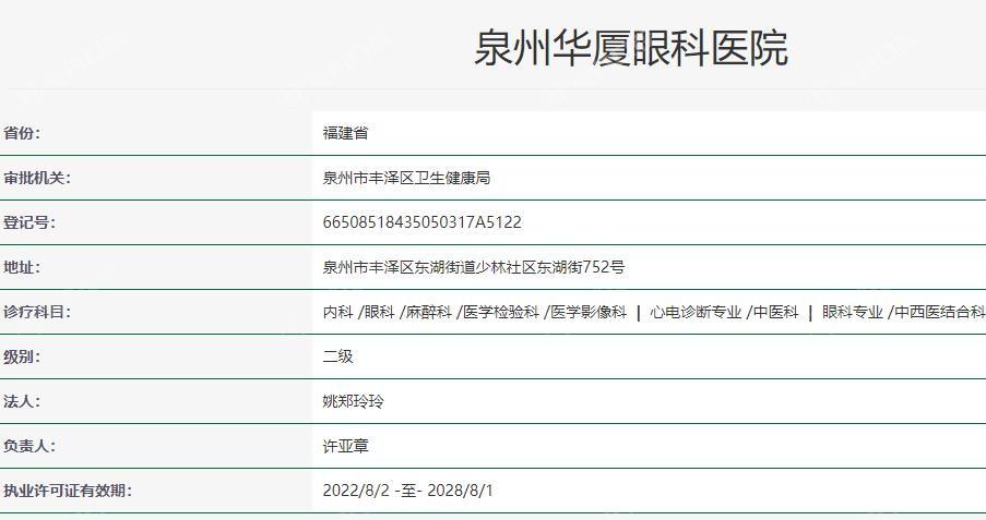 泉州华厦眼科医院近视眼手术价格9800元起,全飞秒/晶体植入手术好评多