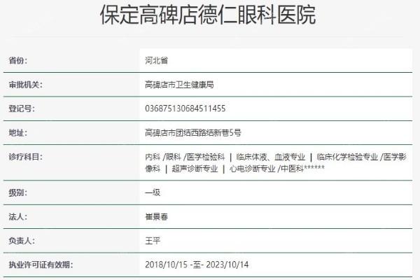 保定德仁眼科医院（高碑店）行不行？探究医院地址和核心技术