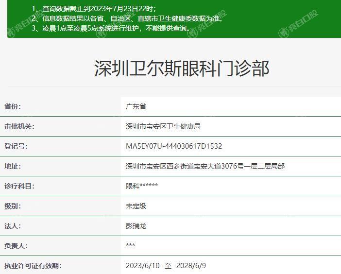 深圳卫尔斯眼科门诊部收费标准？全飞秒激光 / ICL 晶体植入 / 验光收费合理